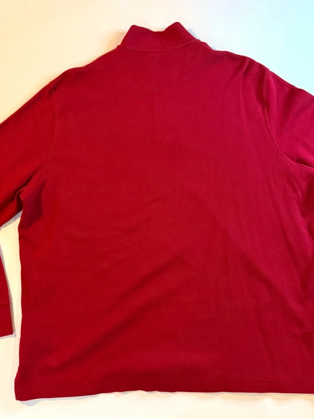 Polo Ralph Lauren Sweater Mens XXL Red Estate Rib 1/4 Zip Mock Neck Pullover